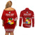 Tonga Rugby Couples Matching Off Shoulder Short Dress and Long Sleeve Button Shirts 2023 Ikale Tahi Tongan Ngatu Pattern - Wonder Print Shop