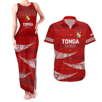 Tonga Rugby Couples Matching Tank Maxi Dress and Hawaiian Shirt 2023 Ikale Tahi Tongan Ngatu Pattern - Wonder Print Shop