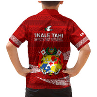 Tonga Rugby Family Matching Mermaid Dress and Hawaiian Shirt 2023 Ikale Tahi Tongan Ngatu Pattern - Wonder Print Shop