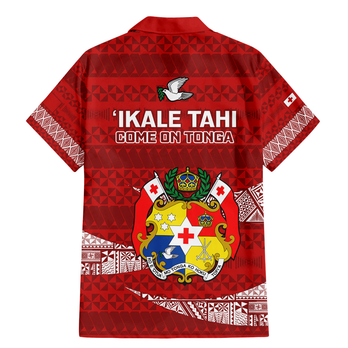 Tonga Rugby Family Matching Mermaid Dress and Hawaiian Shirt 2023 Ikale Tahi Tongan Ngatu Pattern - Wonder Print Shop