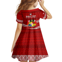 Tonga Rugby Family Matching Off Shoulder Short Dress and Hawaiian Shirt 2023 Ikale Tahi Tongan Ngatu Pattern - Wonder Print Shop