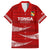 Tonga Rugby Family Matching Short Sleeve Bodycon Dress and Hawaiian Shirt 2023 Ikale Tahi Tongan Ngatu Pattern - Wonder Print Shop