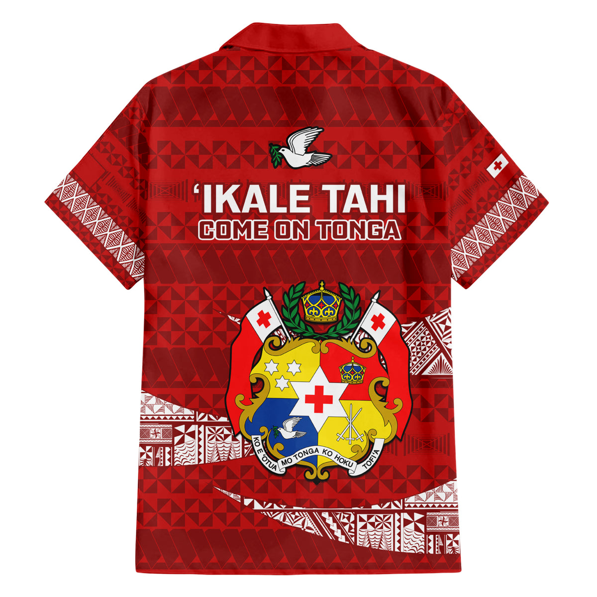 Tonga Rugby Family Matching Short Sleeve Bodycon Dress and Hawaiian Shirt 2023 Ikale Tahi Tongan Ngatu Pattern - Wonder Print Shop