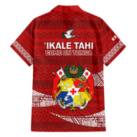 Tonga Rugby Family Matching Tank Maxi Dress and Hawaiian Shirt 2023 Ikale Tahi Tongan Ngatu Pattern - Wonder Print Shop