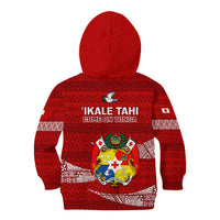 Tonga Rugby Kid Hoodie 2023 Ikale Tahi Tongan Ngatu Pattern - Wonder Print Shop