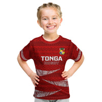 Tonga Rugby Kid T Shirt 2023 Ikale Tahi Tongan Ngatu Pattern - Wonder Print Shop