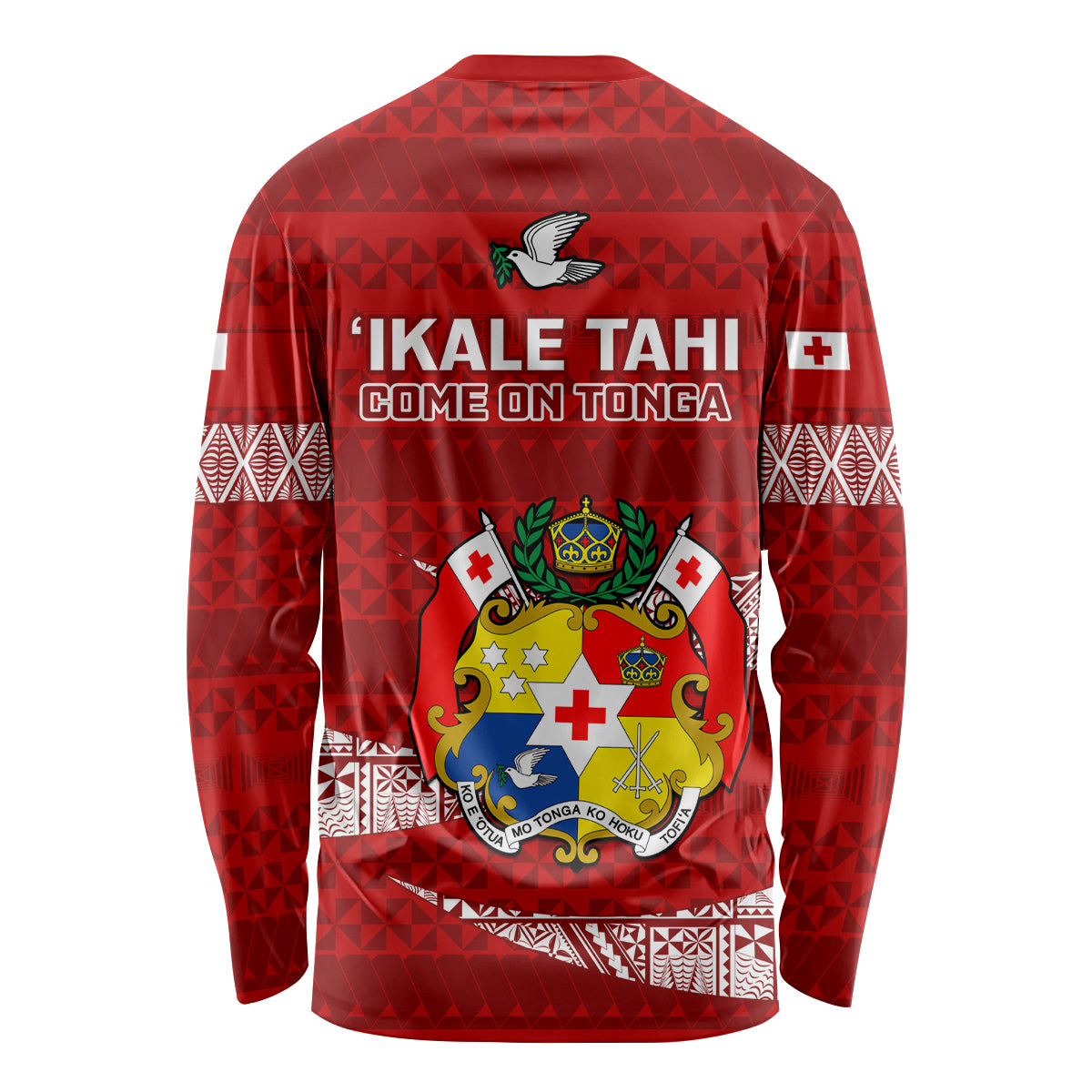 Tonga Rugby Long Sleeve Shirt 2023 Ikale Tahi Tongan Ngatu Pattern - Wonder Print Shop