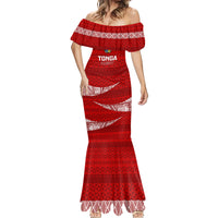 Tonga Rugby Mermaid Dress 2023 Ikale Tahi Tongan Ngatu Pattern - Wonder Print Shop