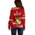 Tonga Rugby Off Shoulder Sweater 2023 Ikale Tahi Tongan Ngatu Pattern - Wonder Print Shop