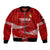 Tonga Rugby Sleeve Zip Bomber Jacket 2023 Ikale Tahi Tongan Ngatu Pattern - Wonder Print Shop