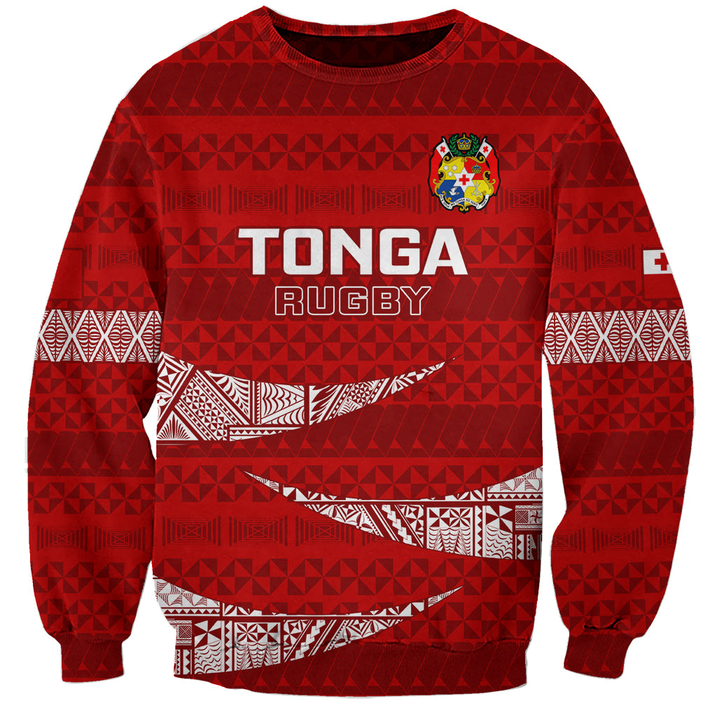 Tonga Rugby Sweatshirt 2023 Ikale Tahi Tongan Ngatu Pattern - Wonder Print Shop