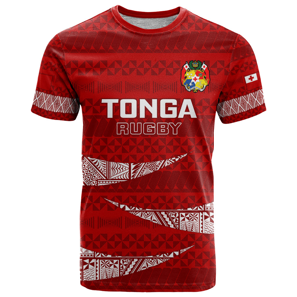 Tonga Rugby T Shirt 2023 Ikale Tahi Tongan Ngatu Pattern - Wonder Print Shop