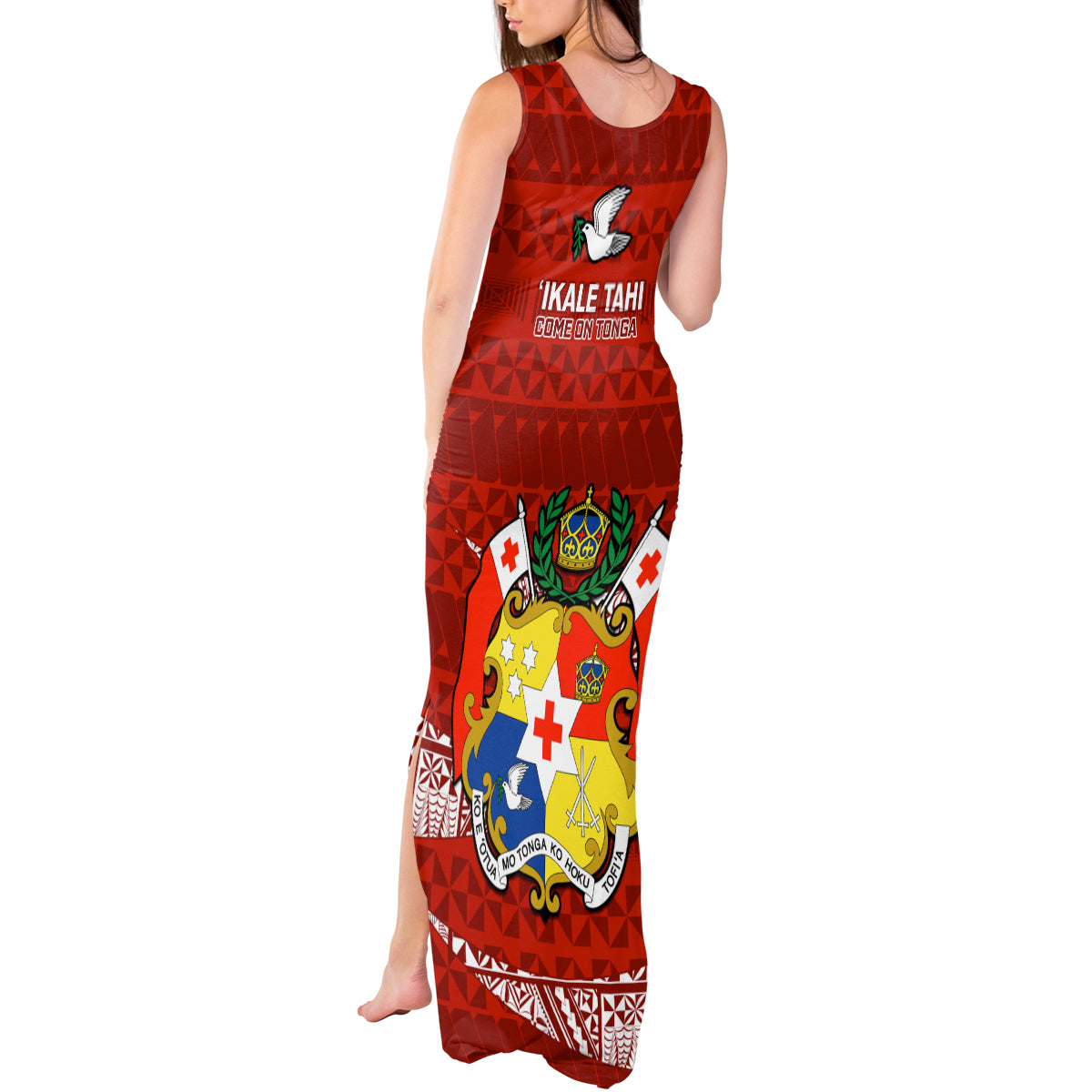 Tonga Rugby Tank Maxi Dress 2023 Ikale Tahi Tongan Ngatu Pattern - Wonder Print Shop