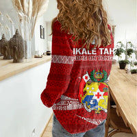 Tonga Rugby Women Casual Shirt 2023 Ikale Tahi Tongan Ngatu Pattern - Wonder Print Shop