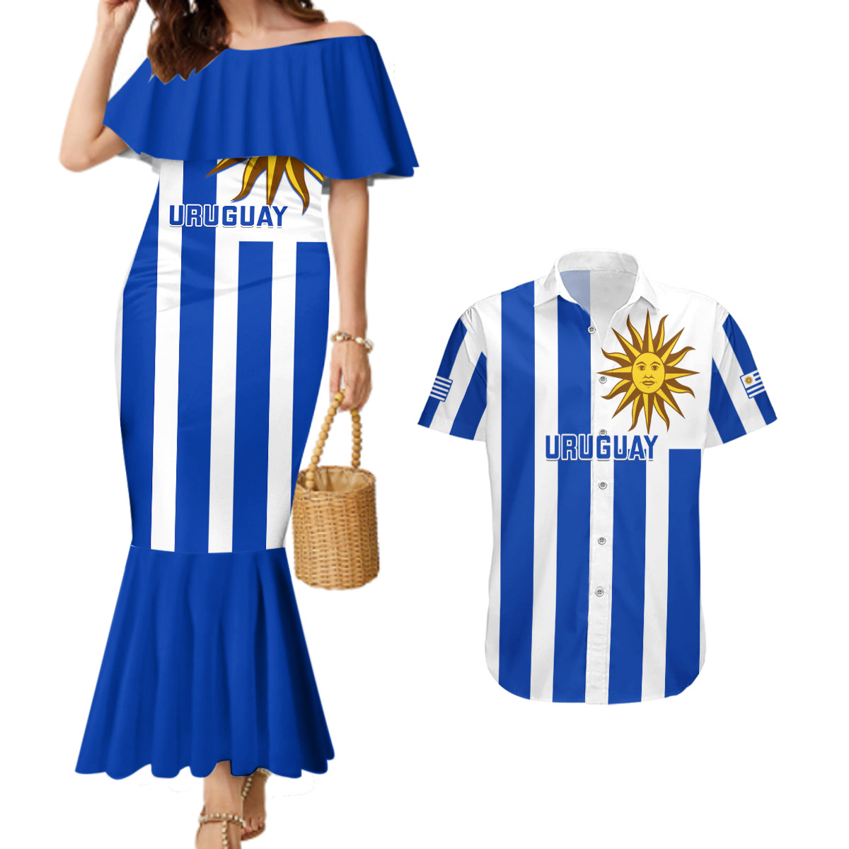 uruguay-rugby-couples-matching-mermaid-dress-and-hawaiian-shirt-go-los-teros-flag-style