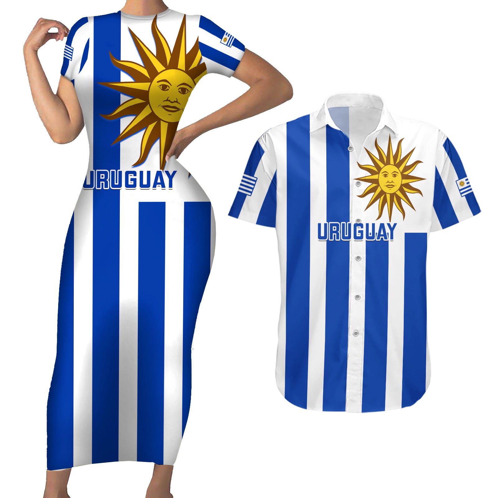 uruguay-rugby-couples-matching-short-sleeve-bodycon-dress-and-hawaiian-shirt-go-los-teros-flag-style