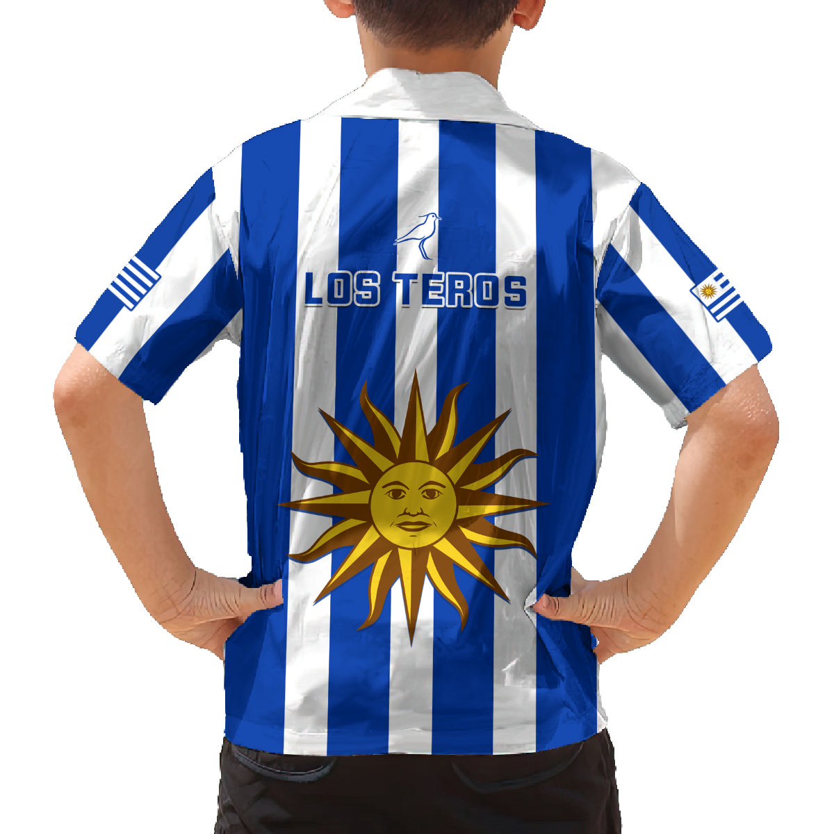 Uruguay Rugby Family Matching Off Shoulder Maxi Dress and Hawaiian Shirt Go Los Teros Flag Style - Wonder Print Shop