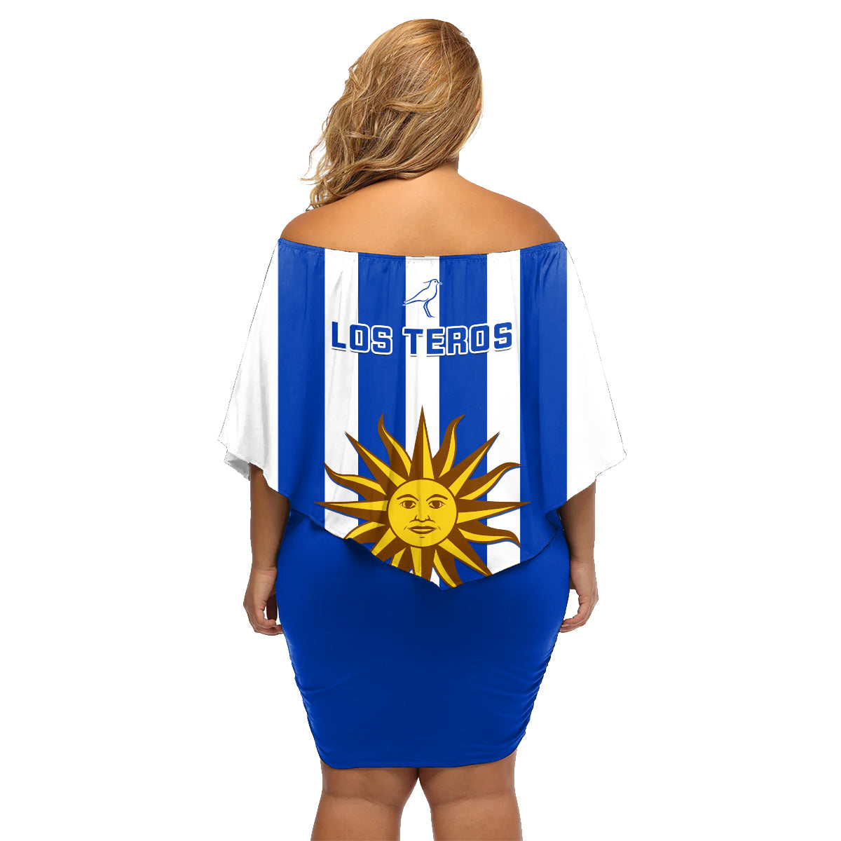 Uruguay Rugby Family Matching Off Shoulder Short Dress and Hawaiian Shirt Go Los Teros Flag Style - Wonder Print Shop