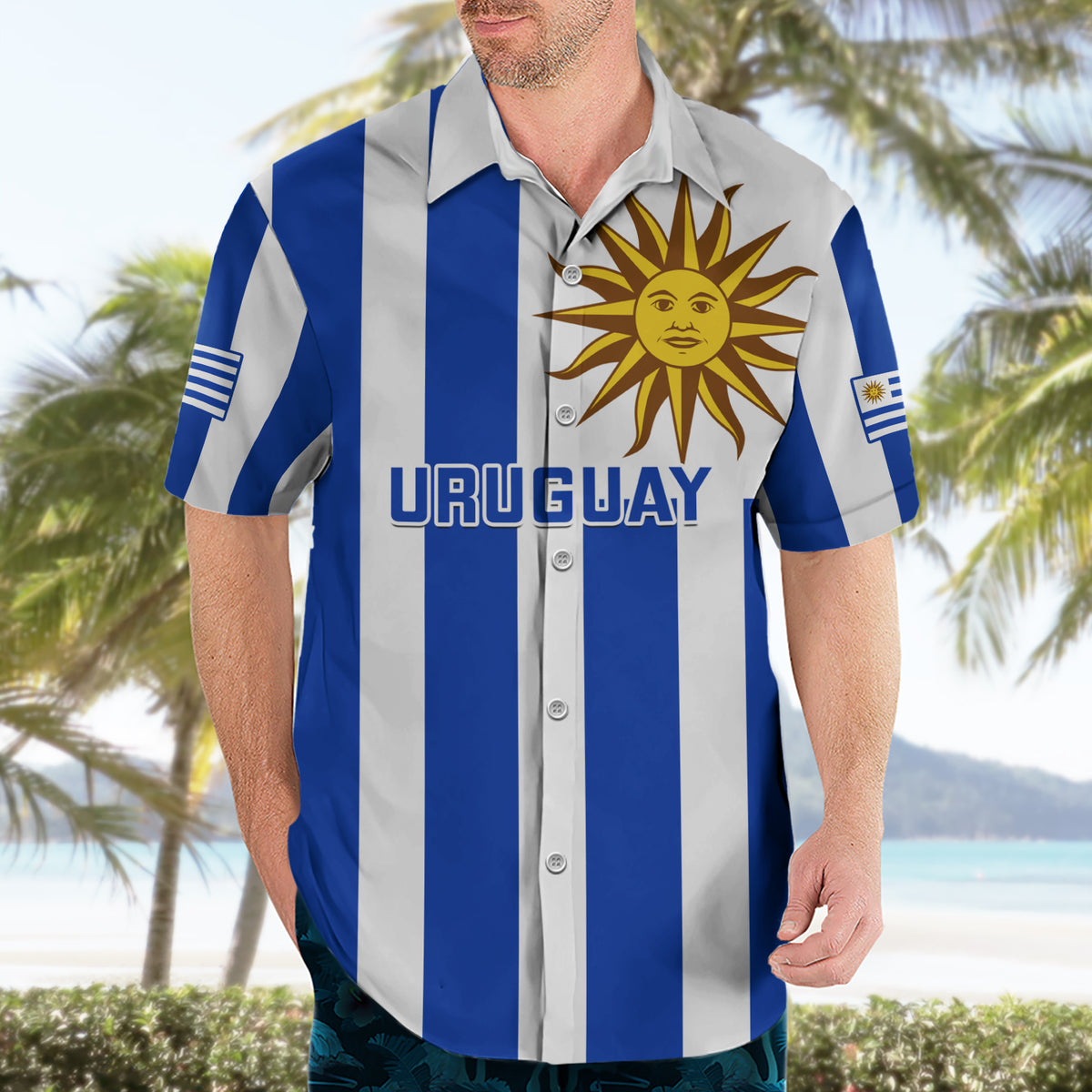 Uruguay Rugby Hawaiian Shirt Go Los Teros Flag Style - Wonder Print Shop