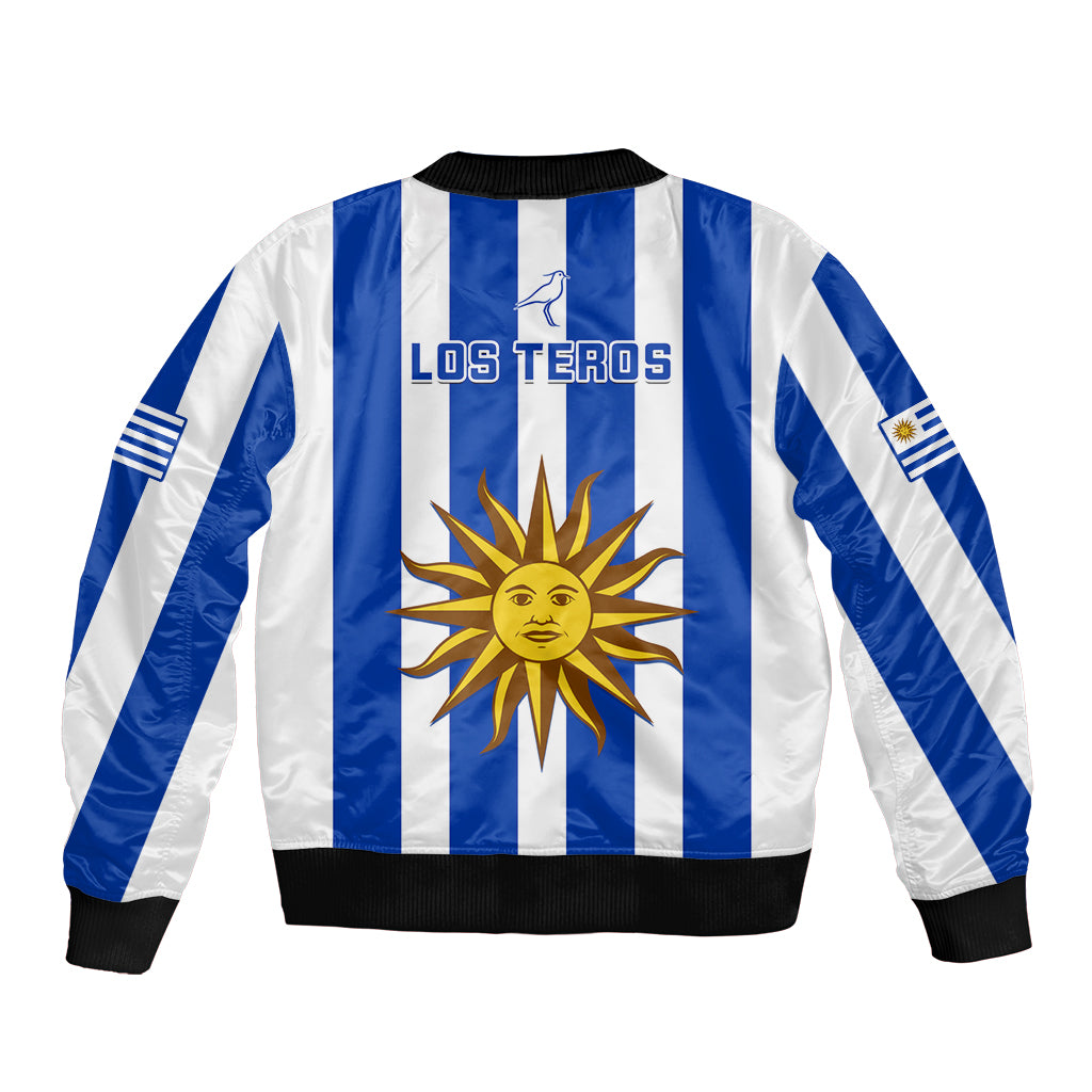 Uruguay Rugby Sleeve Zip Bomber Jacket Go Los Teros Flag Style - Wonder Print Shop