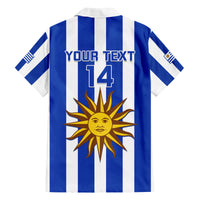 Custom Uruguay Rugby Family Matching Off Shoulder Long Sleeve Dress and Hawaiian Shirt Go Los Teros Flag Style - Wonder Print Shop