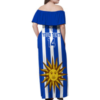 Custom Uruguay Rugby Family Matching Off Shoulder Maxi Dress and Hawaiian Shirt Go Los Teros Flag Style - Wonder Print Shop