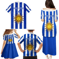 Custom Uruguay Rugby Family Matching Puletasi Dress and Hawaiian Shirt Go Los Teros Flag Style - Wonder Print Shop