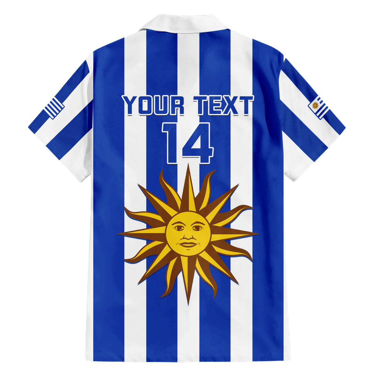 Custom Uruguay Rugby Family Matching Short Sleeve Bodycon Dress and Hawaiian Shirt Go Los Teros Flag Style - Wonder Print Shop