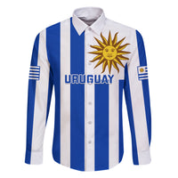 Custom Uruguay Rugby Family Matching Short Sleeve Bodycon Dress and Hawaiian Shirt Go Los Teros Flag Style - Wonder Print Shop