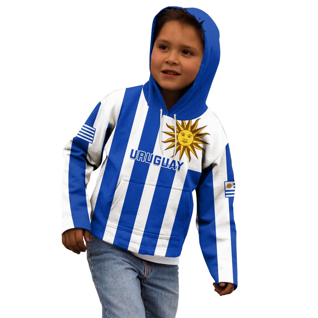 Custom Uruguay Rugby Kid Hoodie Go Los Teros Flag Style - Wonder Print Shop