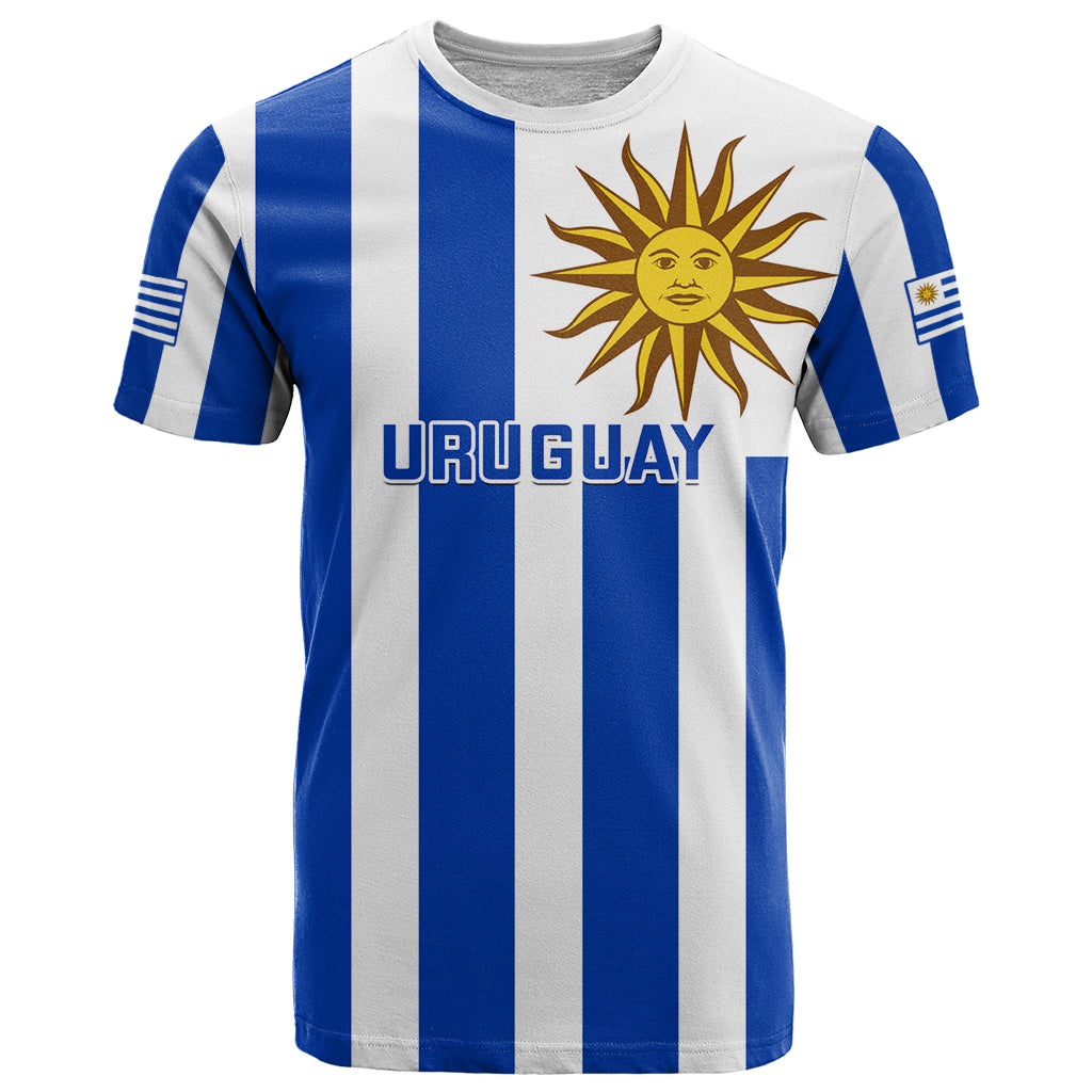 Personalised Uruguay Rugby T Shirt 2023 Los Teros World Cup Flag Style LT14