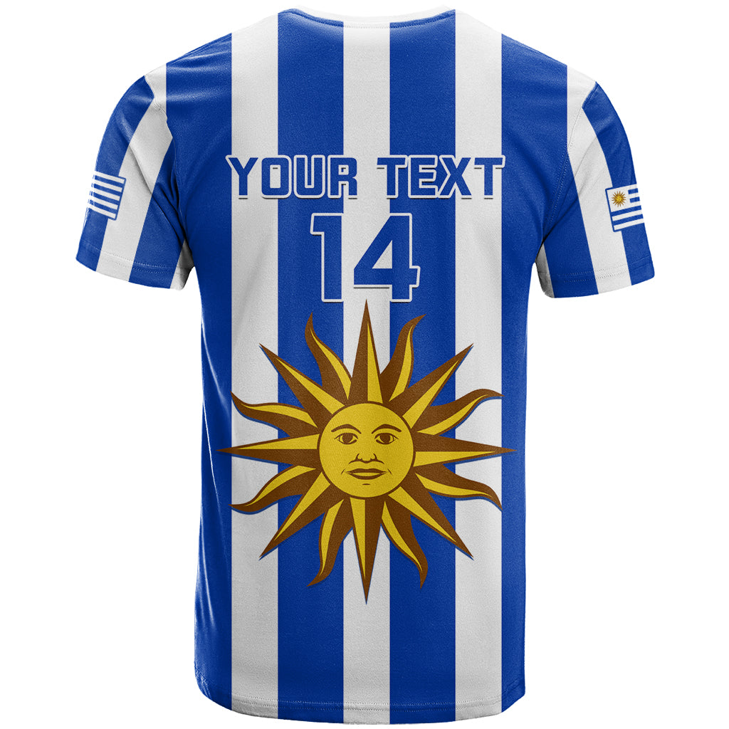 Personalised Uruguay Rugby T Shirt 2023 Los Teros World Cup Flag Style - Wonder Print Shop