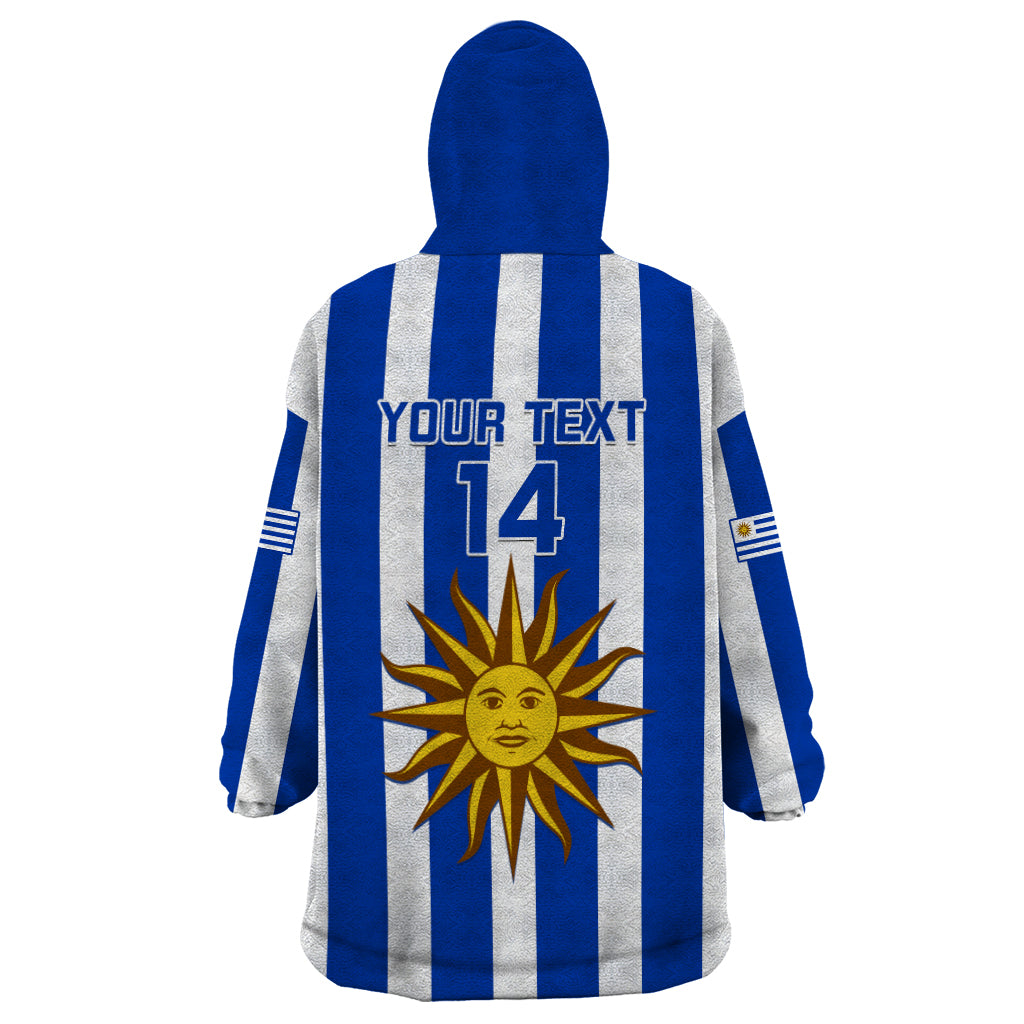 Custom Uruguay Rugby Wearable Blanket Hoodie Go Los Teros Flag Style - Wonder Print Shop