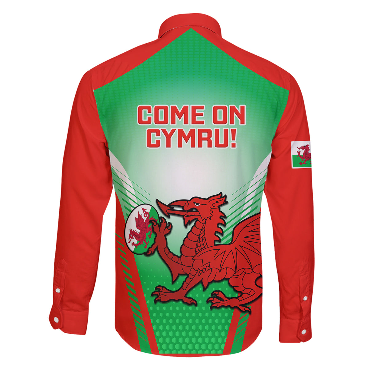 Wales Rugby Family Matching Off Shoulder Long Sleeve Dress and Hawaiian Shirt 2023 Come On Cymru Champions World Cup - Wonder Print Shop