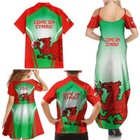 Wales Rugby Family Matching Summer Maxi Dress and Hawaiian Shirt 2023 Come On Cymru Champions World Cup - Wonder Print Shop