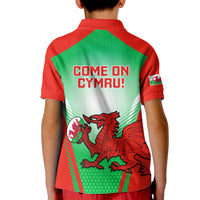 Wales Rugby Kid Polo Shirt 2023 Come On Cymru Champions World Cup - Wonder Print Shop