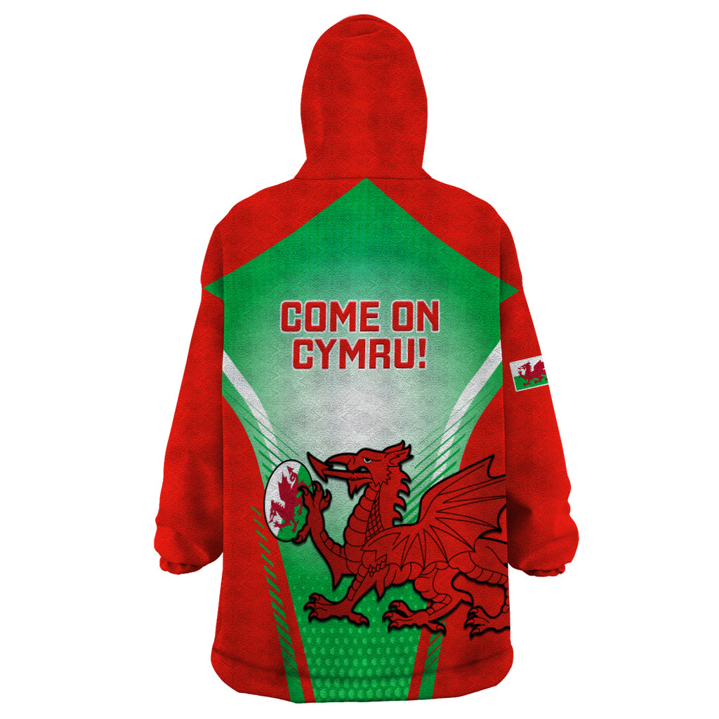 Wales Rugby Wearable Blanket Hoodie 2023 Come On Cymru Champions World Cup - Wonder Print Shop