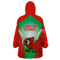 Wales Rugby Wearable Blanket Hoodie 2023 Come On Cymru Champions World Cup - Wonder Print Shop