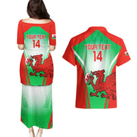 Custom Wales Rugby Couples Matching Puletasi Dress and Hawaiian Shirt 2023 Come On Cymru Champions World Cup - Wonder Print Shop