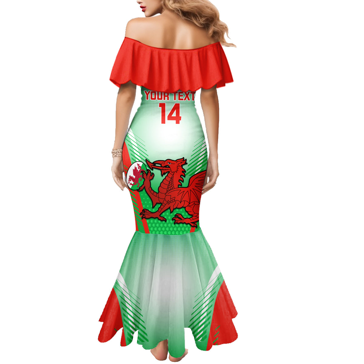 Custom Wales Rugby Family Matching Mermaid Dress and Hawaiian Shirt 2023 Come On Cymru Champions World Cup - Wonder Print Shop