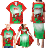 Custom Wales Rugby Family Matching Puletasi Dress and Hawaiian Shirt 2023 Come On Cymru Champions World Cup - Wonder Print Shop