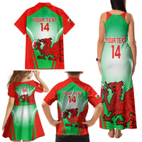 Custom Wales Rugby Family Matching Tank Maxi Dress and Hawaiian Shirt 2023 Come On Cymru Champions World Cup - Wonder Print Shop