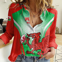 Custom Wales Rugby Women Casual Shirt 2023 Come On Cymru Champions World Cup - Wonder Print Shop