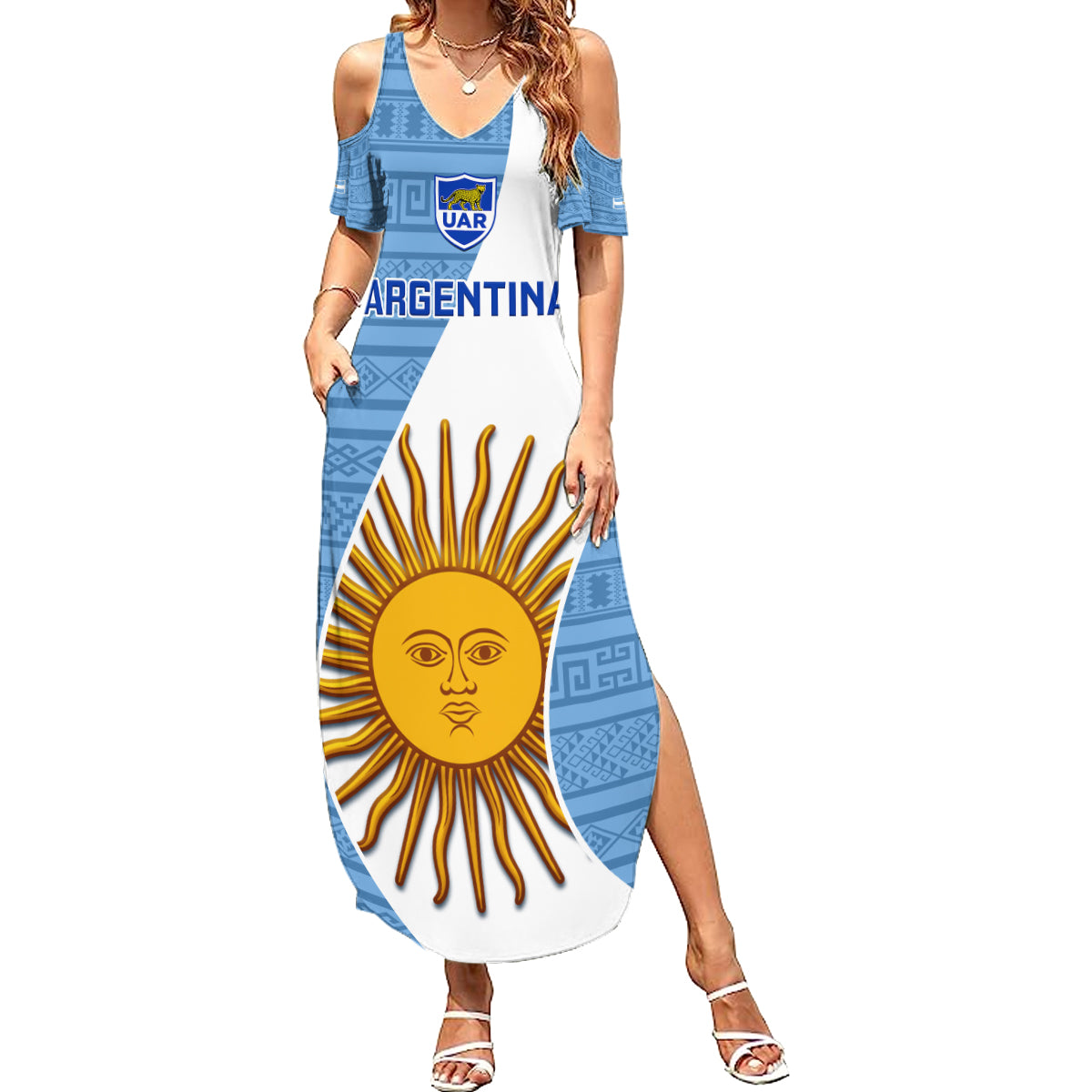 Argentina Rugby Family Matching Summer Maxi Dress and Hawaiian Shirt 2023 Go Champions Los Pumas World Cup - Wonder Print Shop