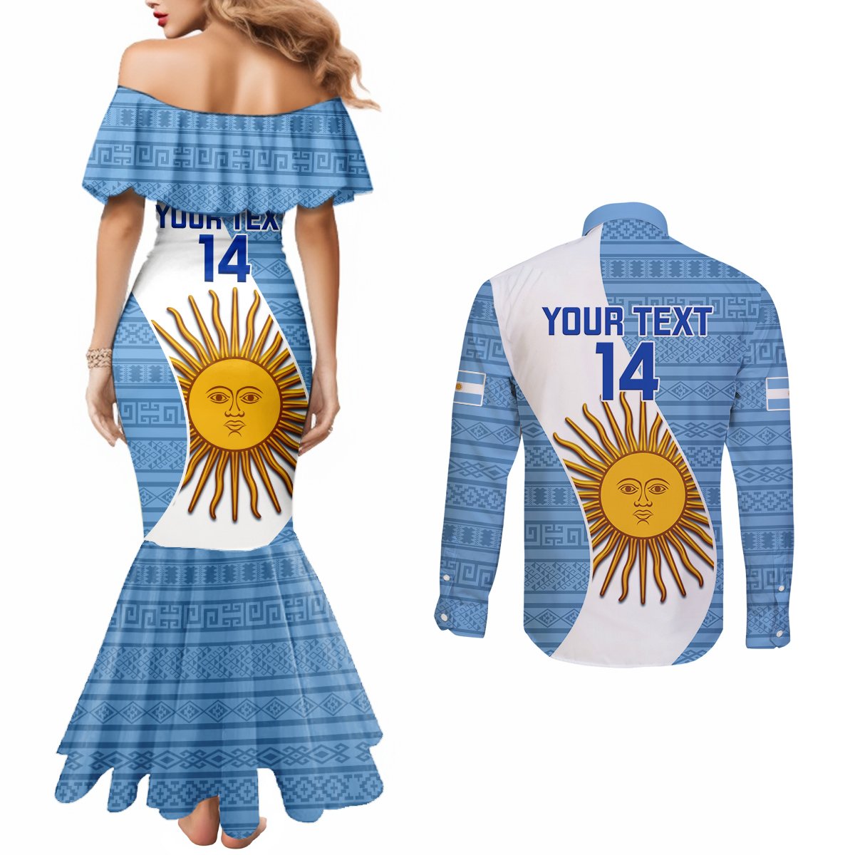 custom-argentina-rugby-couples-matching-mermaid-dress-and-long-sleeve-button-shirts-2023-go-champions-los-pumas-world-cup