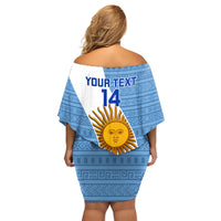 Custom Argentina Rugby Family Matching Off Shoulder Short Dress and Hawaiian Shirt 2023 Go Champions Los Pumas World Cup - Wonder Print Shop