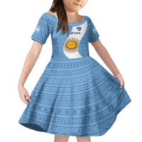 Custom Argentina Rugby Family Matching Short Sleeve Bodycon Dress and Hawaiian Shirt 2023 Go Champions Los Pumas World Cup - Wonder Print Shop
