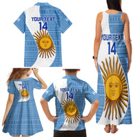 Custom Argentina Rugby Family Matching Tank Maxi Dress and Hawaiian Shirt 2023 Go Champions Los Pumas World Cup - Wonder Print Shop