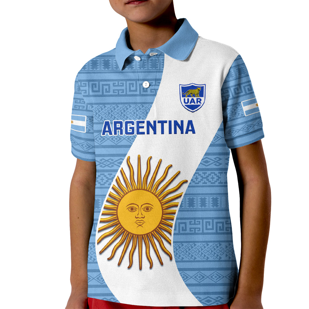 Custom Argentina Rugby Kid Polo Shirt 2023 Go Champions Los Pumas World Cup - Wonder Print Shop