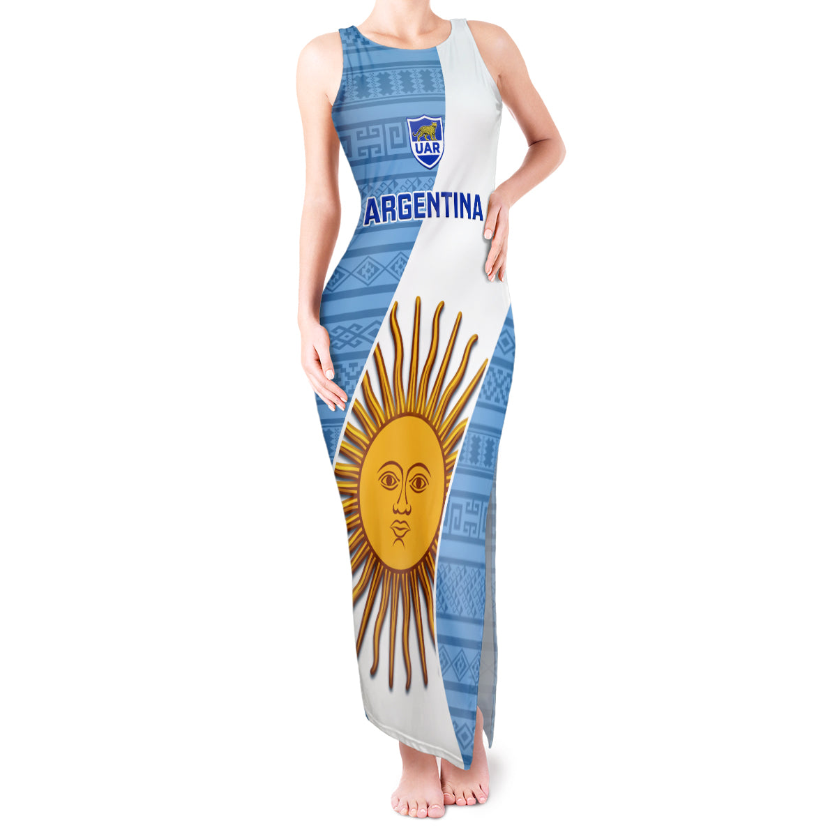Custom Argentina Rugby Tank Maxi Dress 2023 Go Champions Los Pumas World Cup - Wonder Print Shop